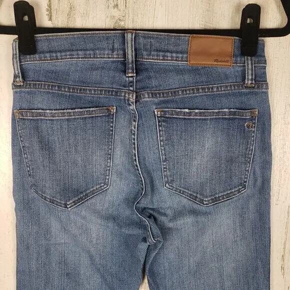 Madewell Distressed Blue Denim 9" High Rise Skinny Jeans Women's Size 28 - Picture 12 of 15